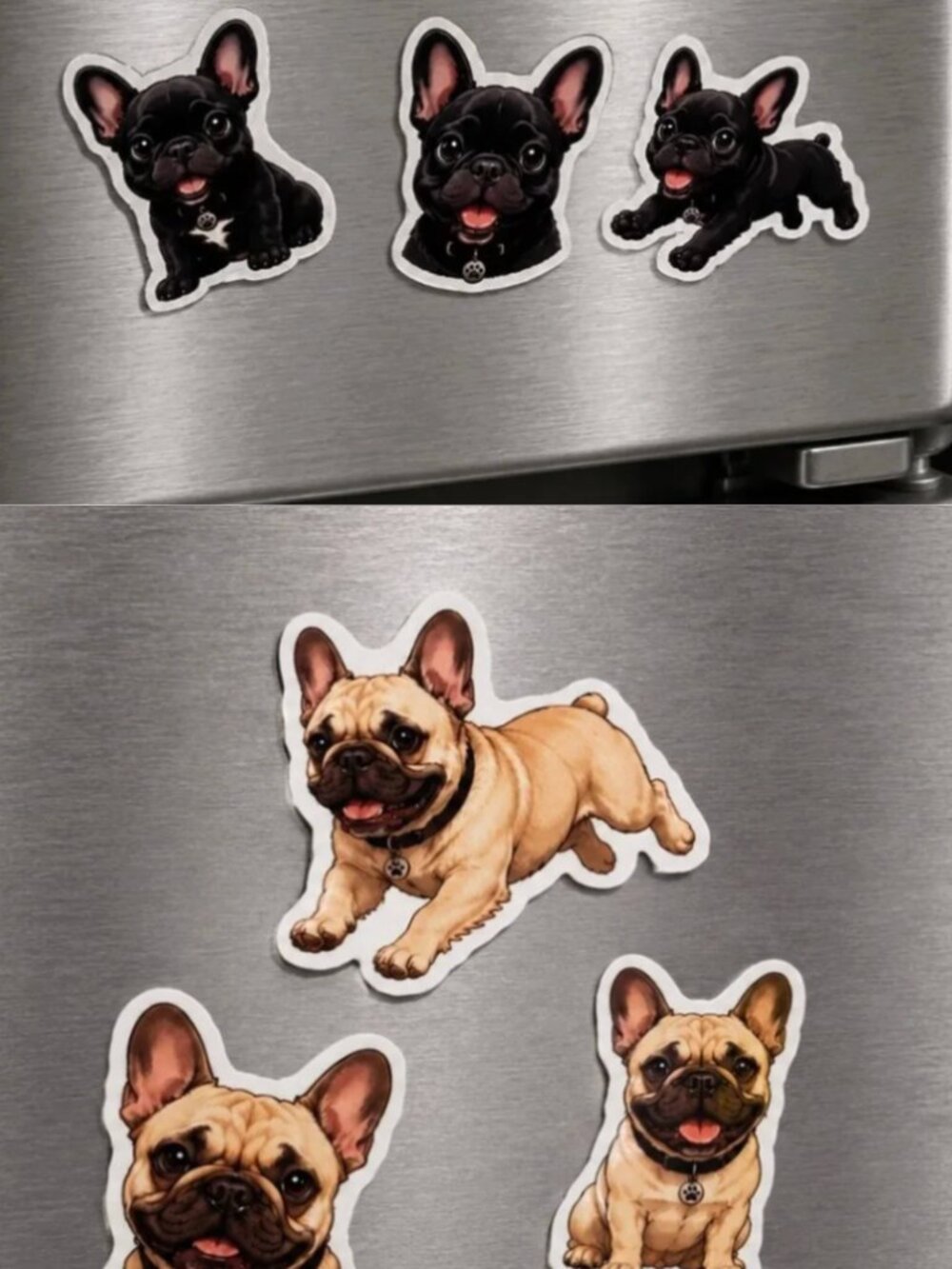 6 Flexible French Bulldog Dog Magnets 2 Sets Puppy Refrigerator Fridge Decor